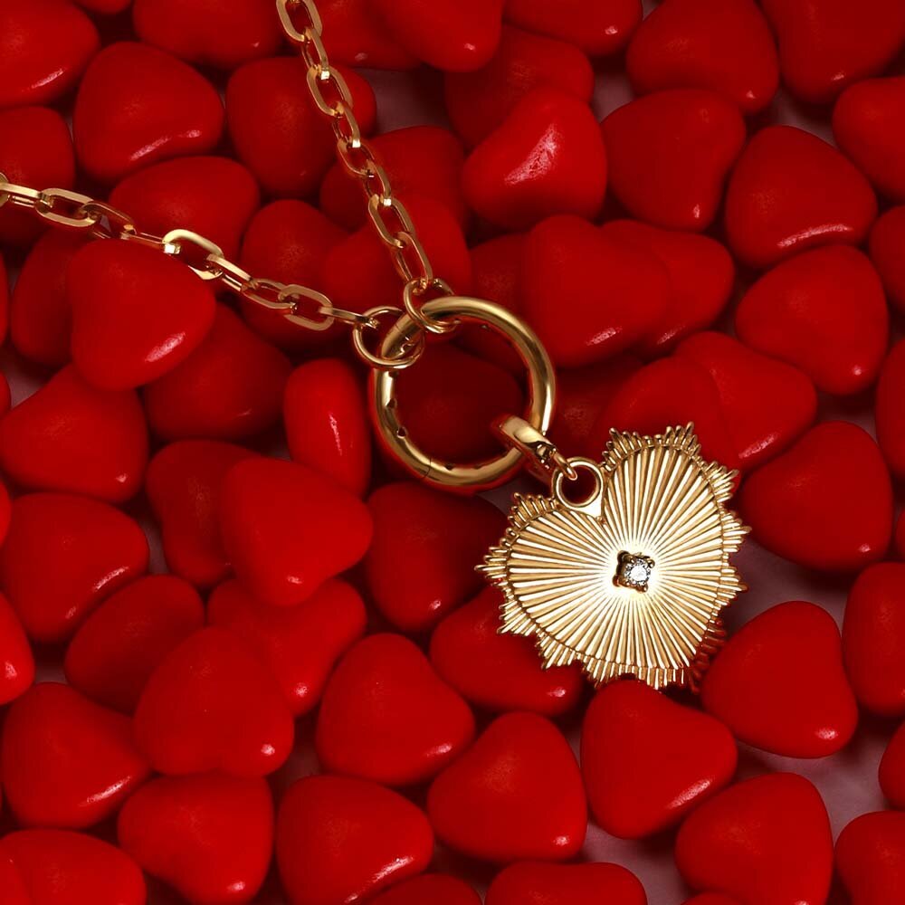14 Ayar Sarı Altın Kalp Charm
