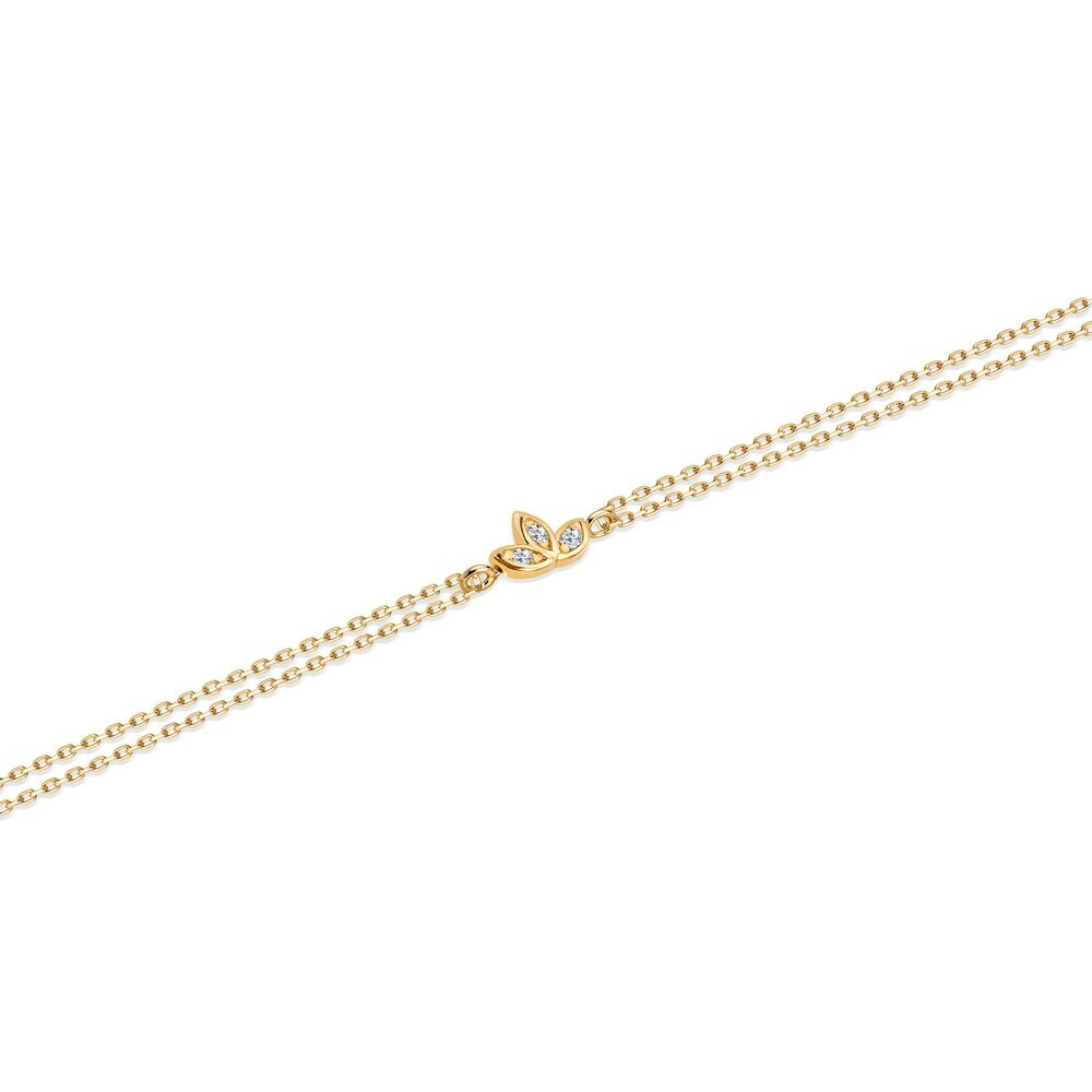 14 Ayar Sarı Altın Lotus Minimal Bileklik