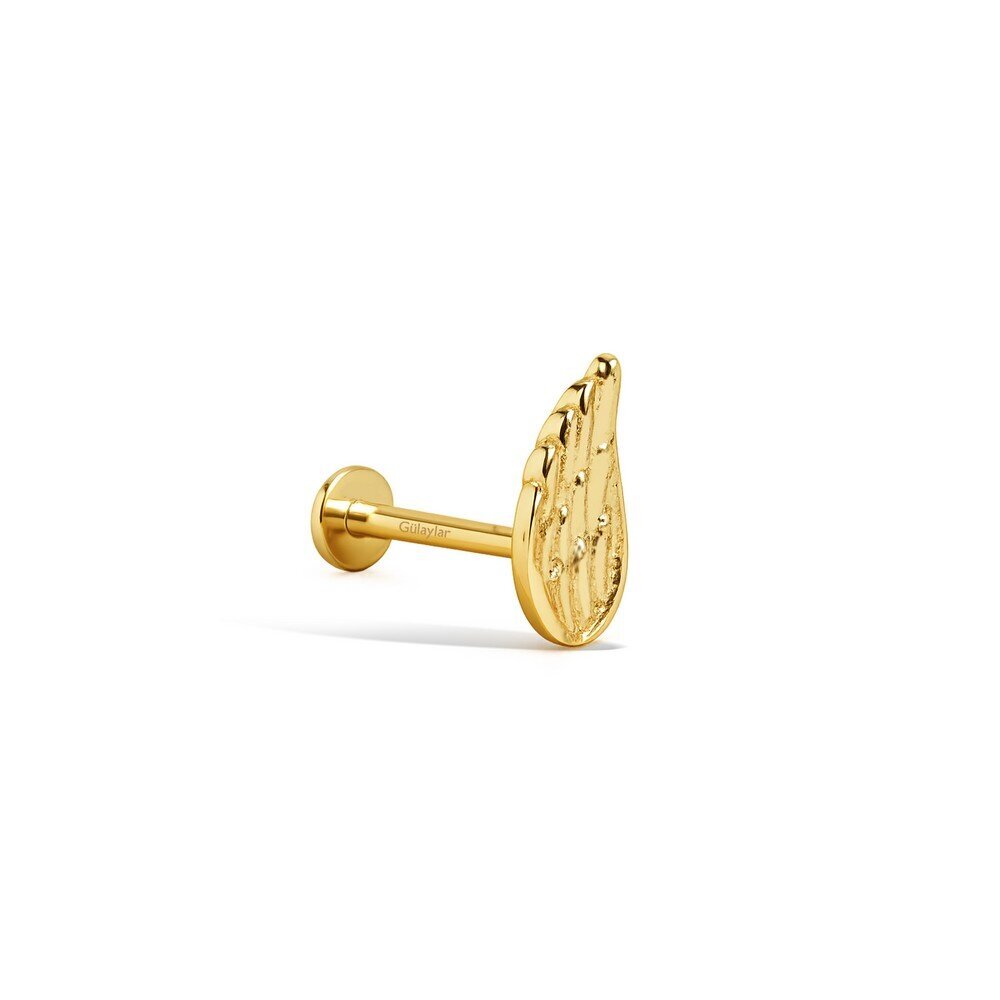 14 Ayar Sarı Altın Melek Kanadı Tragus Piercing