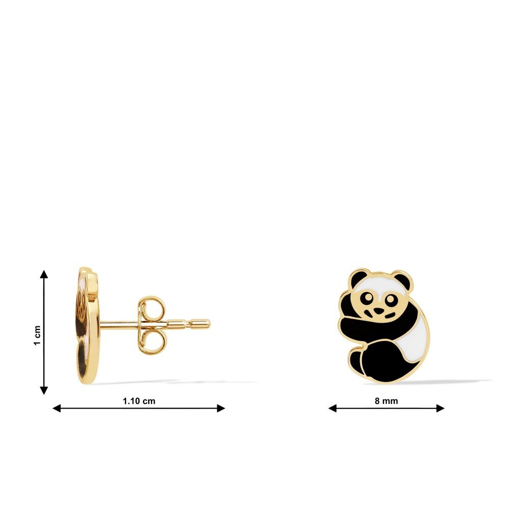 14 Ayar Sarı Altın Panda Çocuk Küpe