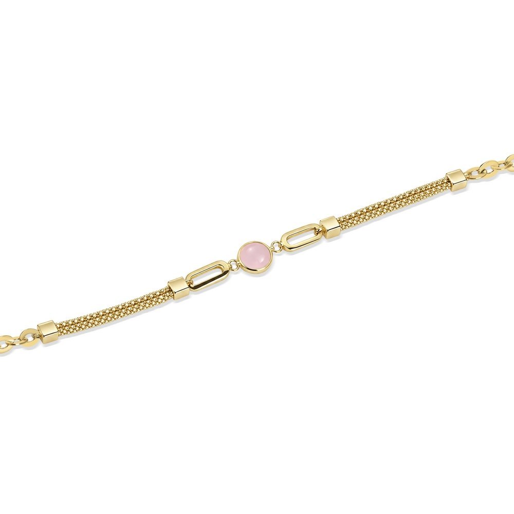 14 Ayar Sarı Altın Pembe Opal Taşlı Bileklik