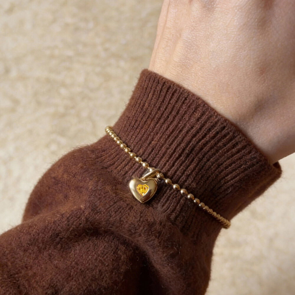 14 Ayar Sarı Altın Sarı Kanarya Taşlı Kolye Ucu
