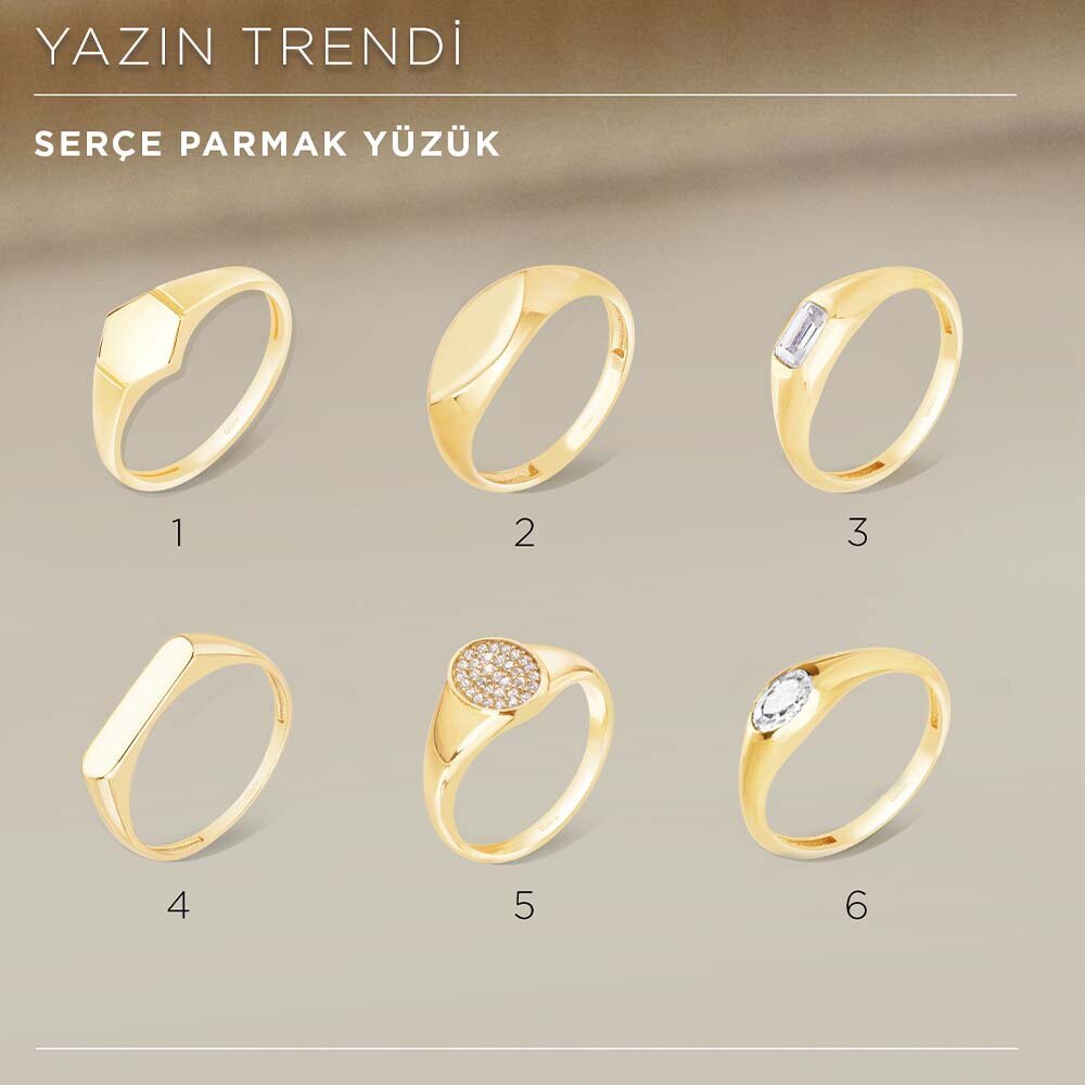 14 Ayar Sarı Altın Serçe Parmak Yüzük