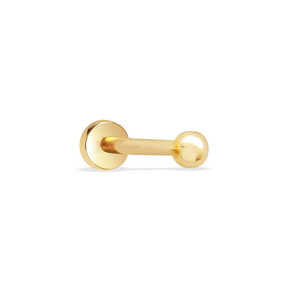 14 Ayar Sarı Altın Top Tragus Piercing