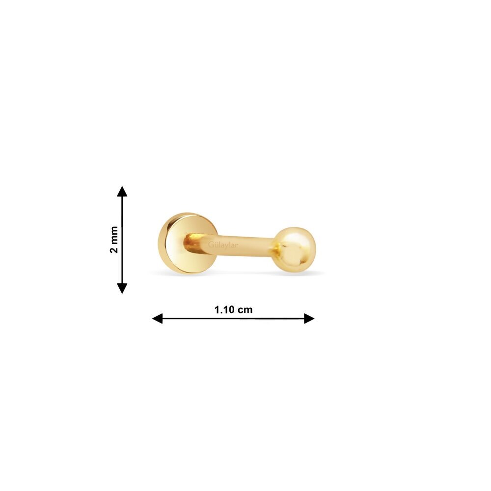 14 Ayar Sarı Altın Top Tragus Piercing