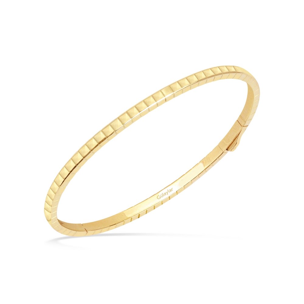 14 Ayar Sarı Altın Kelepçe Bilezik