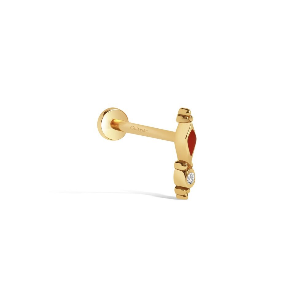 14 Ayar Sarı Altın Mineli Tragus Piercing