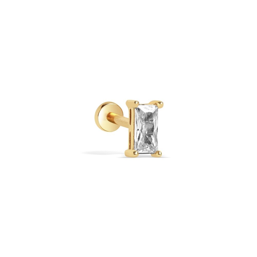 14 Ayar Sarı Altın Baget Tragus Piercing