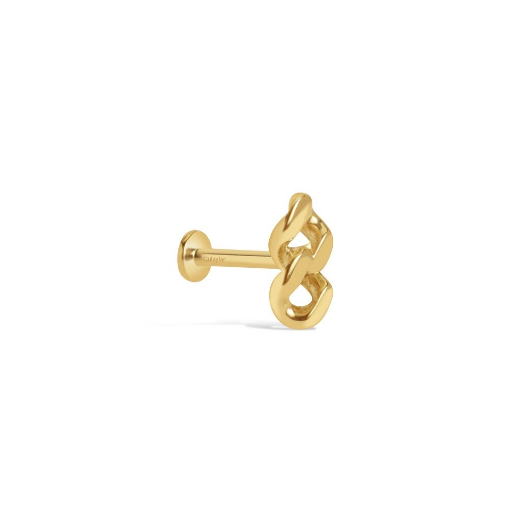 14 Ayar Sarı Altın Zincir Tragus Piercing