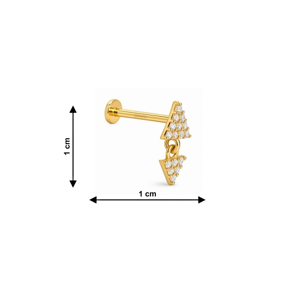 14 Ayar Sarı Altın Üçgen Tragus Piercing