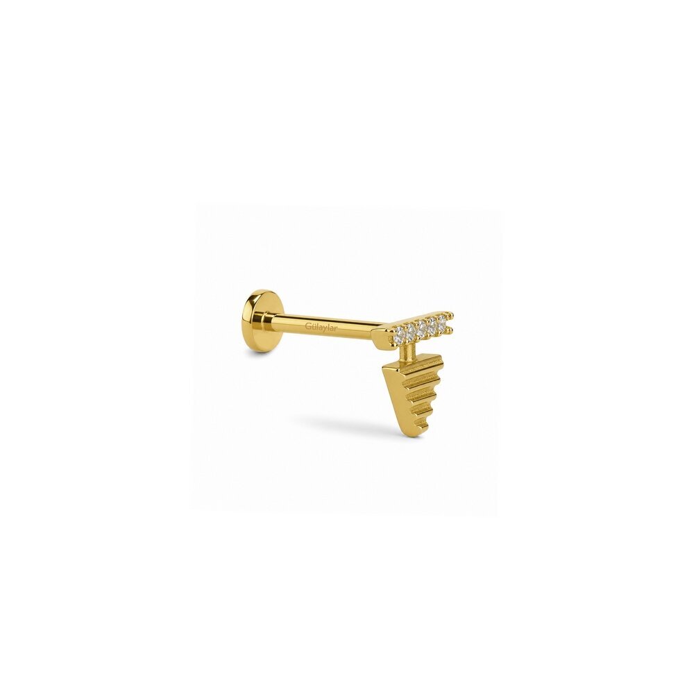 14 Ayar Sarı Altın Üçgen Tragus Piercing