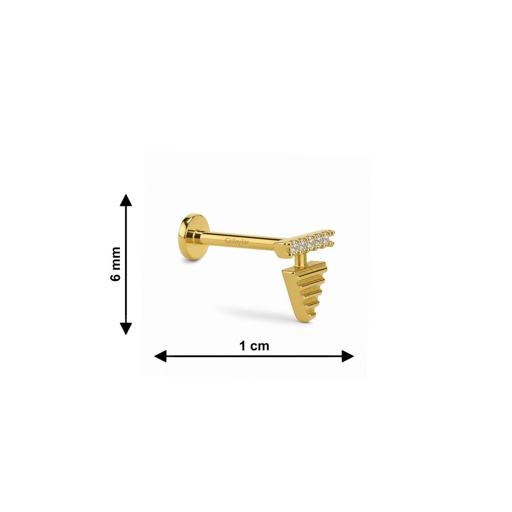 14 Ayar Sarı Altın Üçgen Tragus Piercing