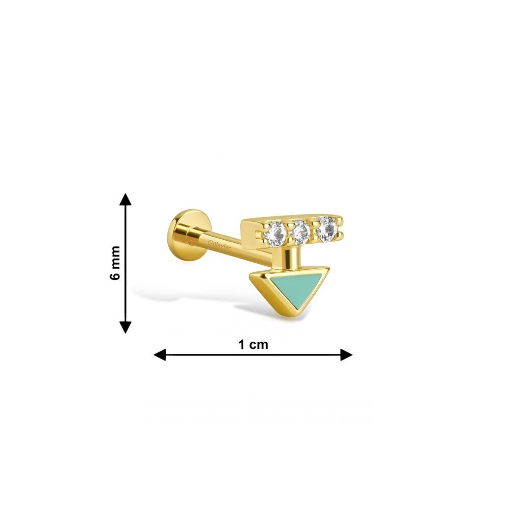 14 Ayar Sarı Altın Üçgen Tragus Piercing