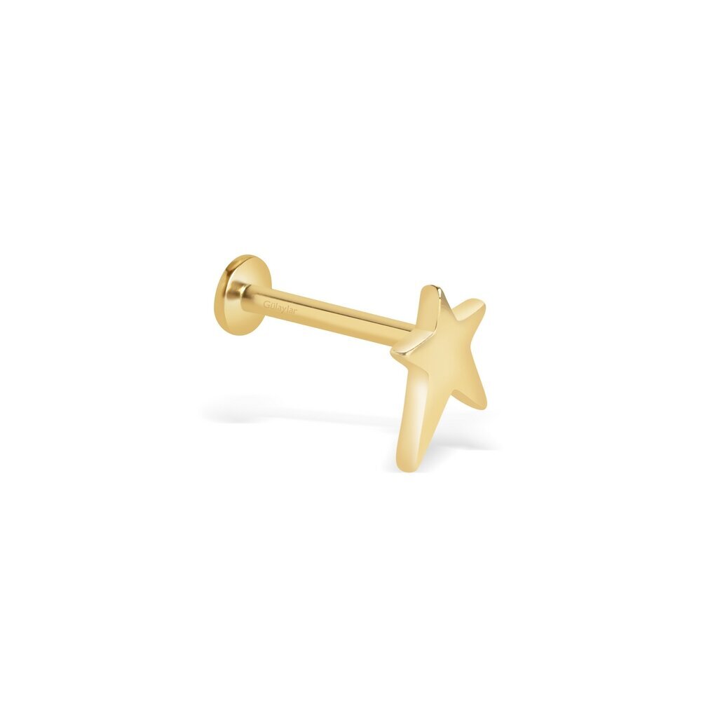 14 Ayar Sarı Altın Yıldız Tragus Piercing