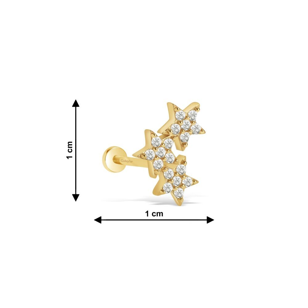 14 Ayar Sarı Altın Yıldız Tragus Piercing