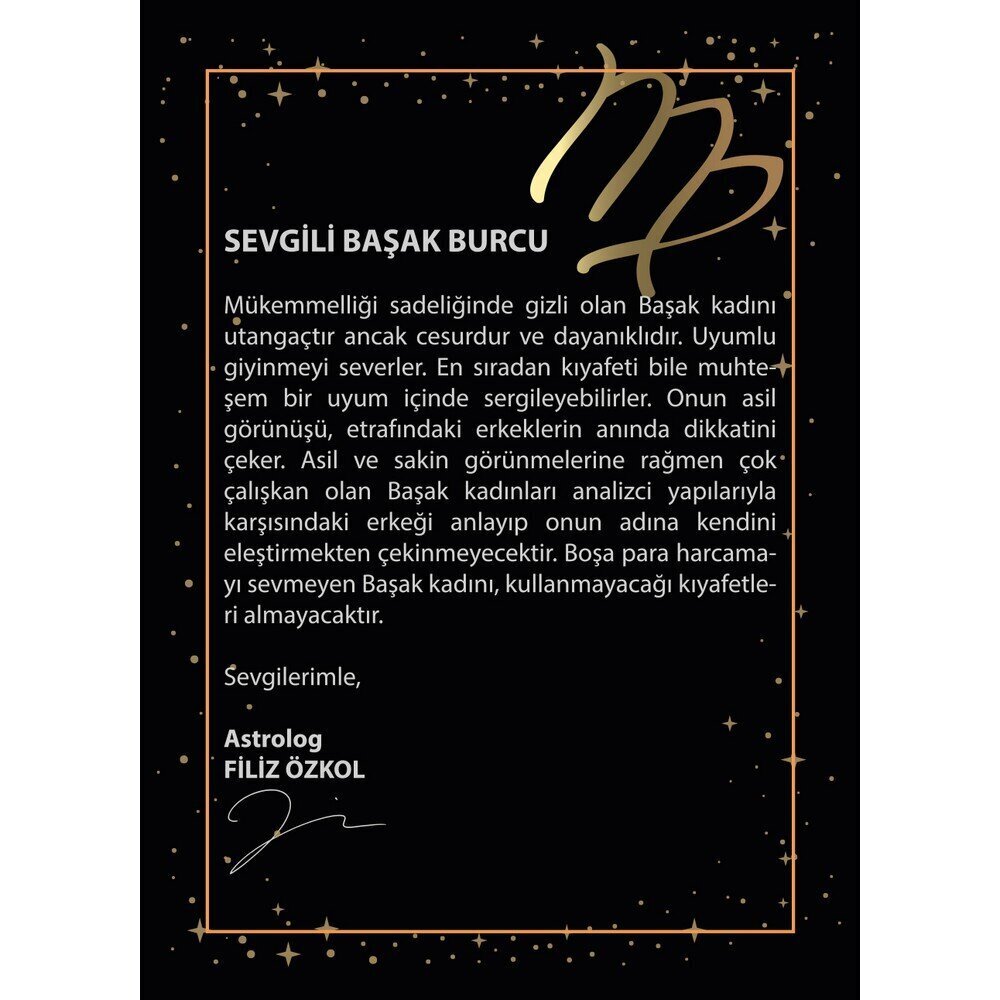 14 Ayar Sarı Altın Başak Burç Kolye