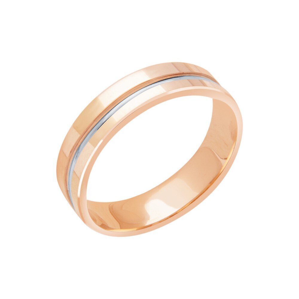 14 Ayar Beyaz-Rose Altın Modern Alyans