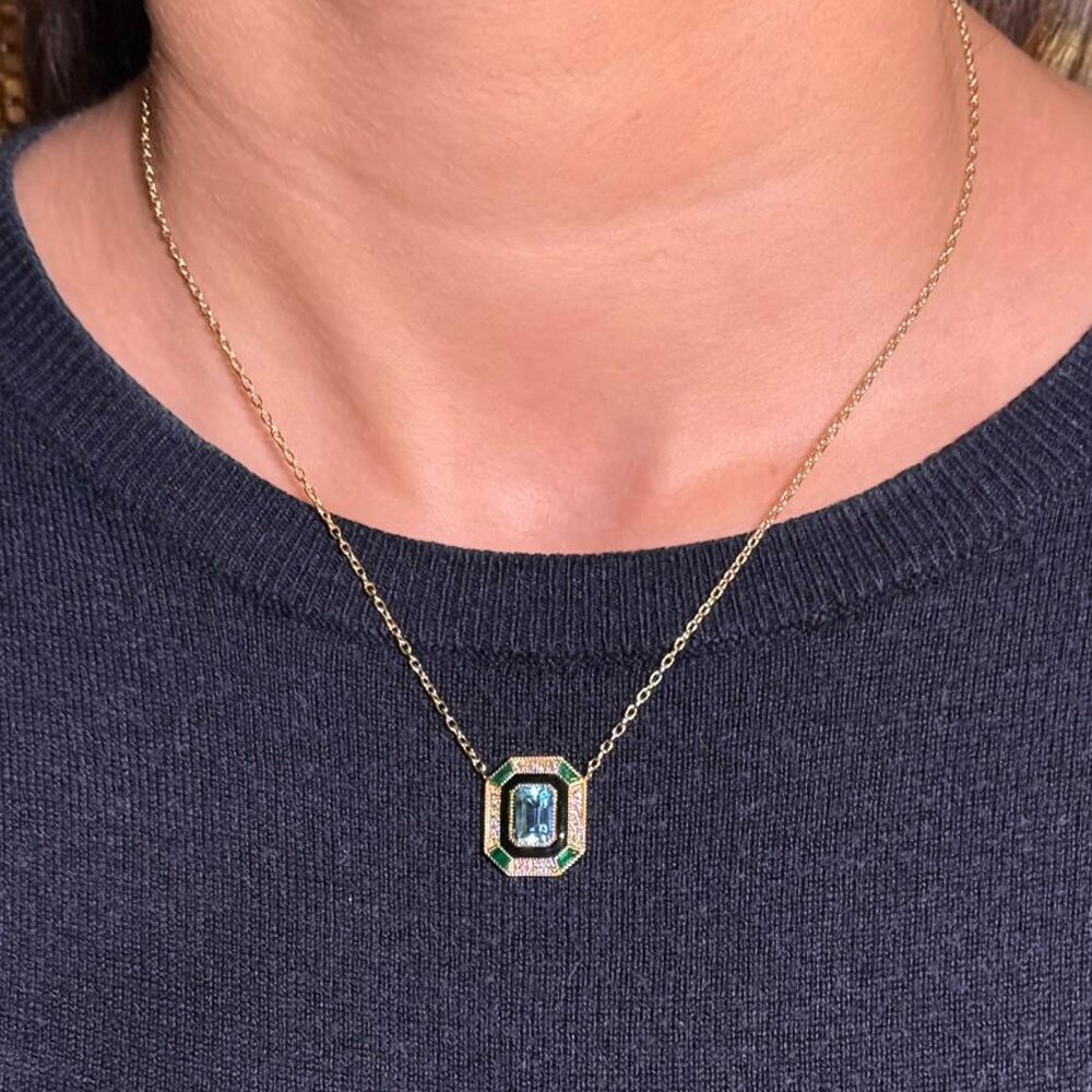2,85 Karat Renkli Taşlı Pırlanta Kolye