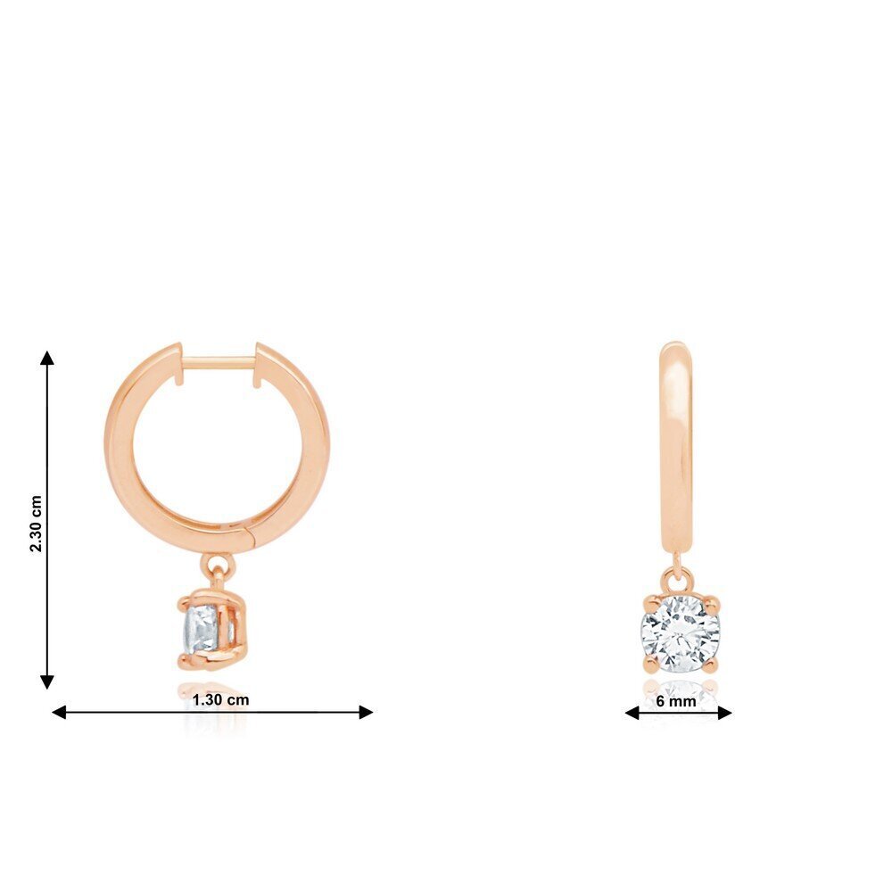 14 Ayar Rose Altın Sallantılı Taşlı Küpe