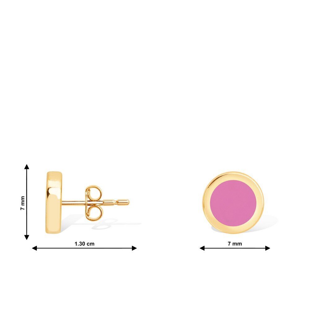 14 Ayar Pembe Mineli Minimal Küpe