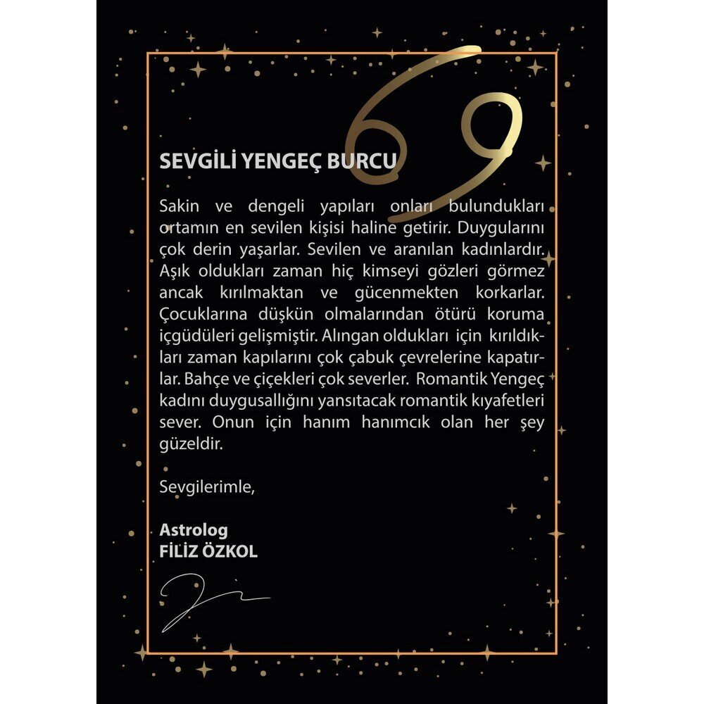 14 Ayar Sarı Altın Yengeç Burç Kolye