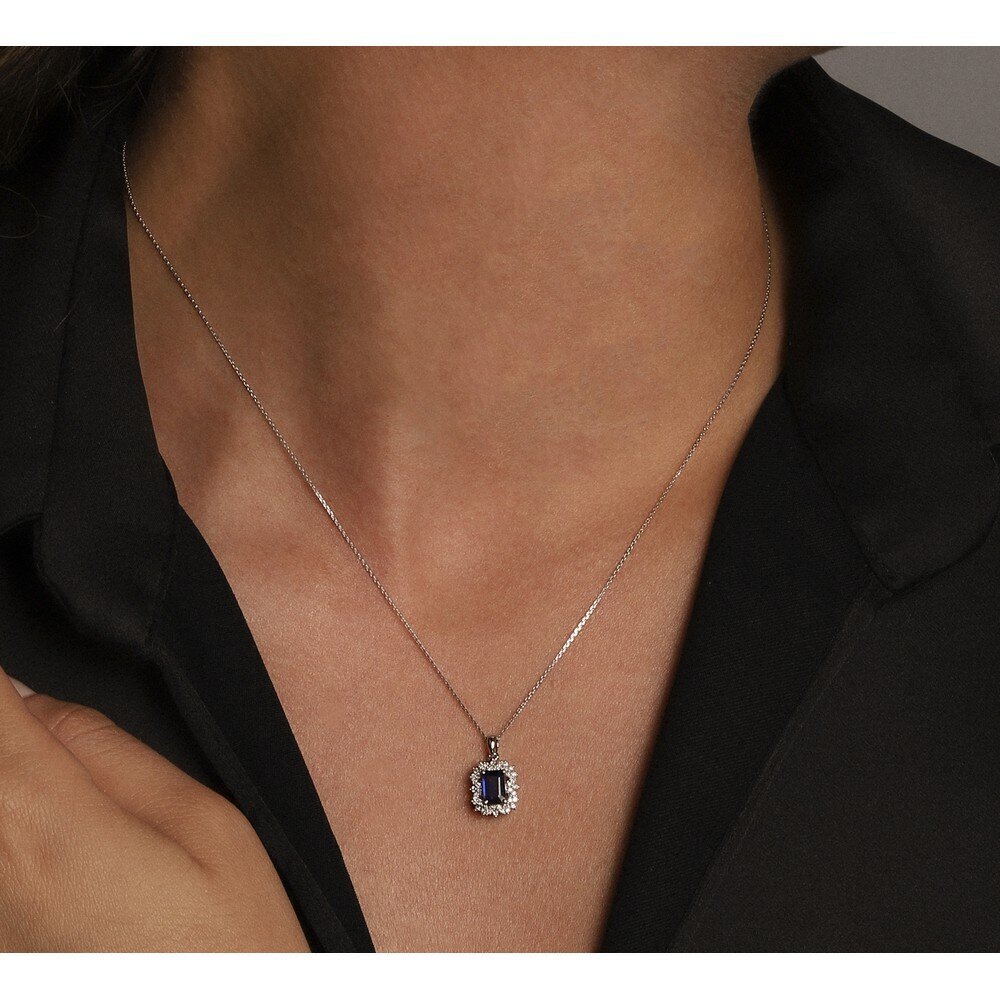 0,70 Karat Safir Pırlanta Kolye