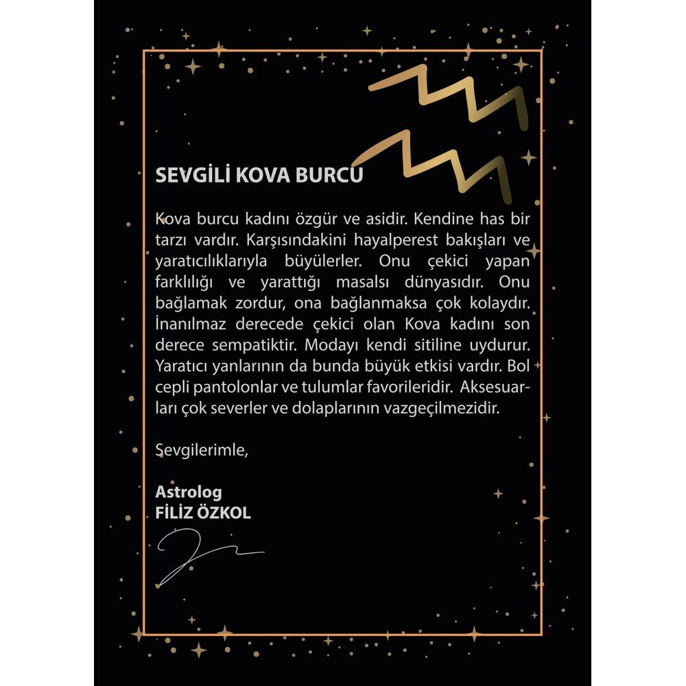 14 Ayar Sarı Altın Kova Burç Kolye