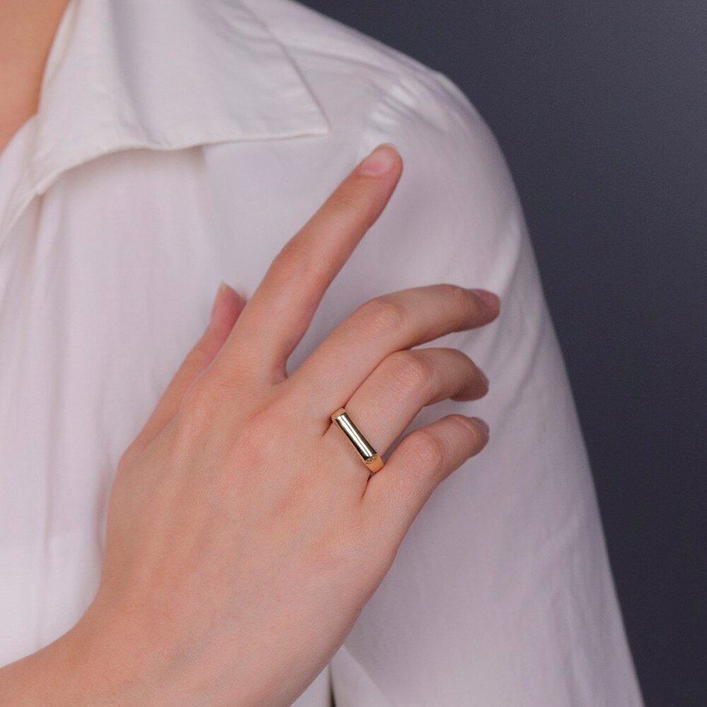 14 Ayar Sarı Altın Trend Minimal Yüzük