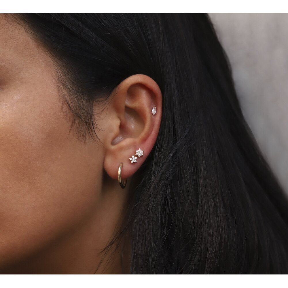 14 Ayar Sarı Altın Taşlı Tragus Piercing