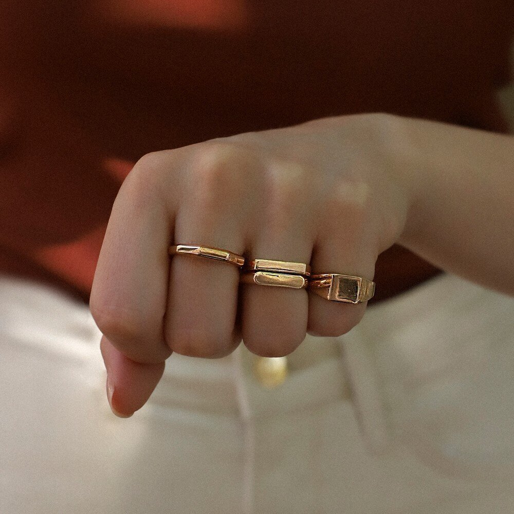 14 Ayar Rose Altın Trend Minimal Yüzük