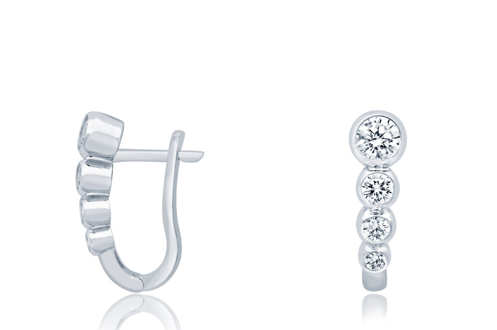 14 Ayar Beyaz Altın J Küpe