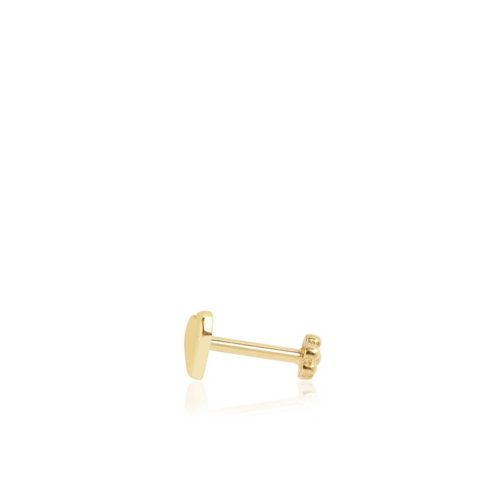 14 Ayar Sarı Altın Kalp Tragus Piercing