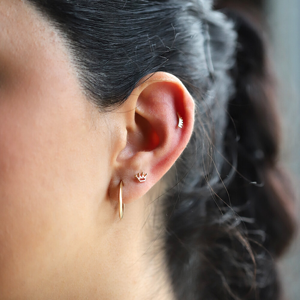 14 Ayar Sarı Altın Tragus Piercing