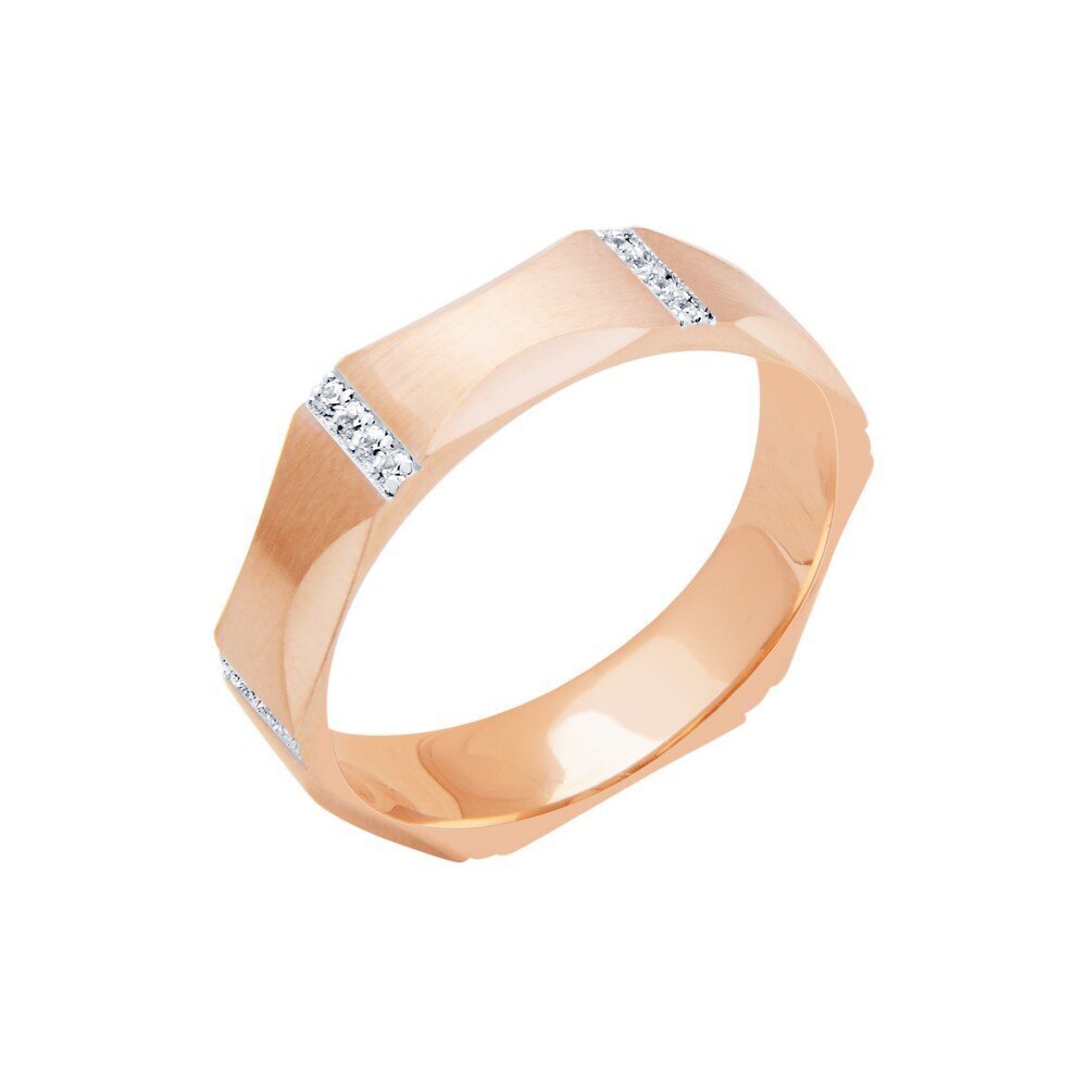 14 Ayar Rose-Beyaz Altın Modern Alyans
