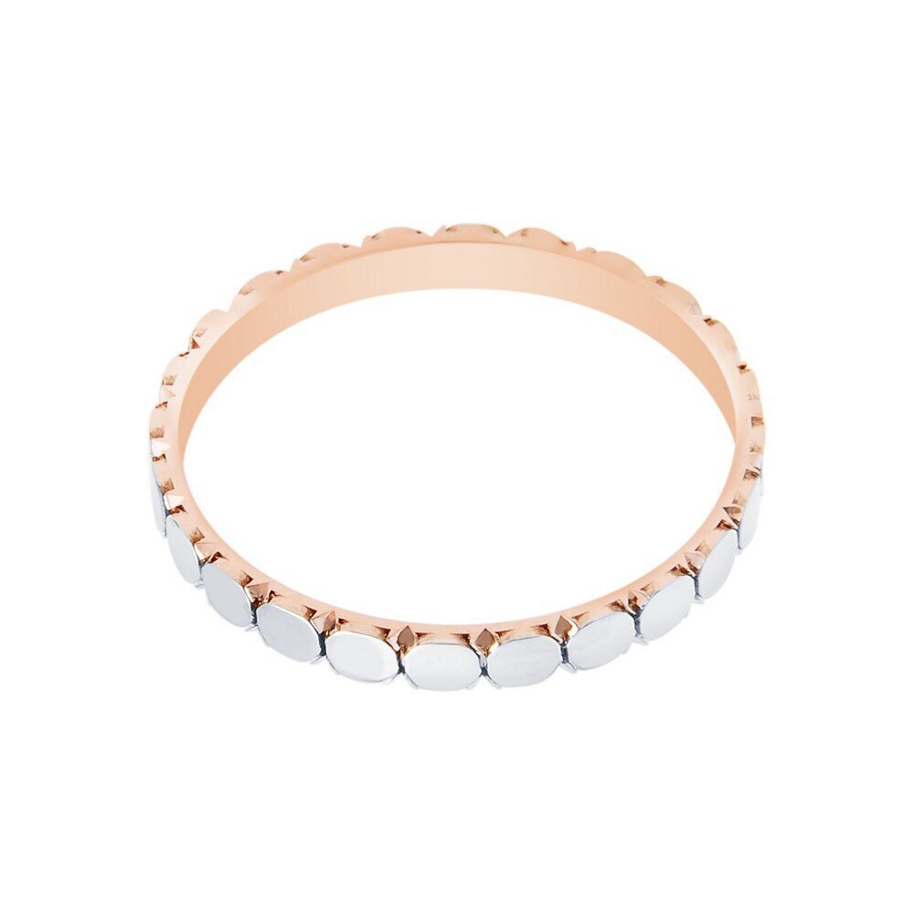 14 Ayar Beyaz-Rose Altın Modern Alyans