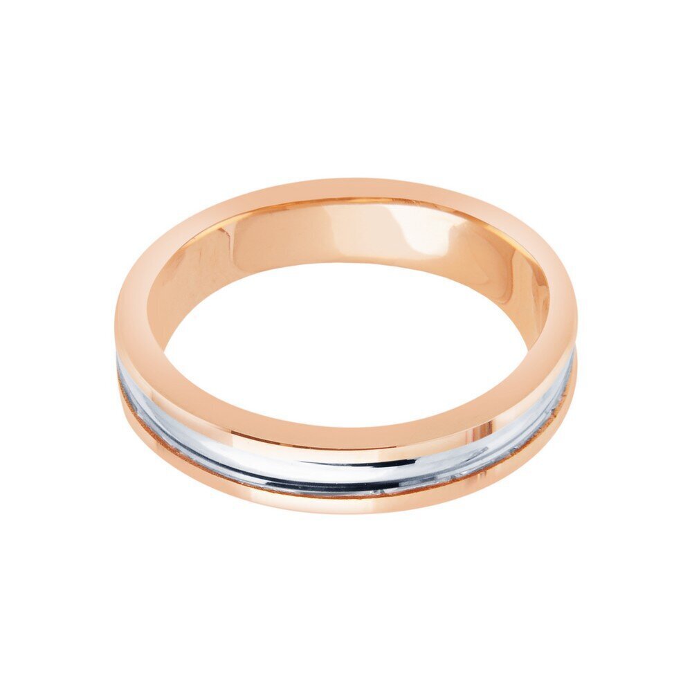 14 Ayar Beyaz-Rose Altın Modern Alyans