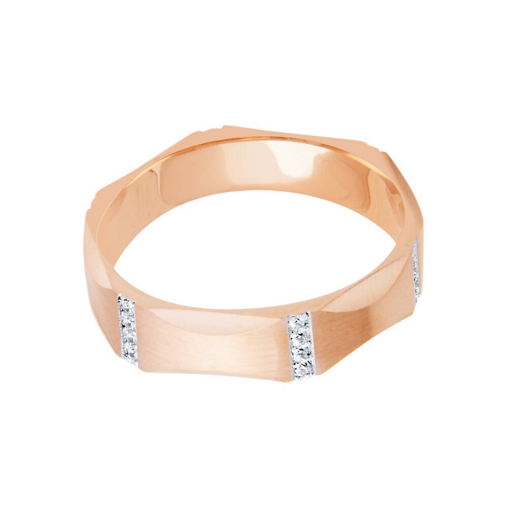 14 Ayar Rose-Beyaz Altın Modern Alyans