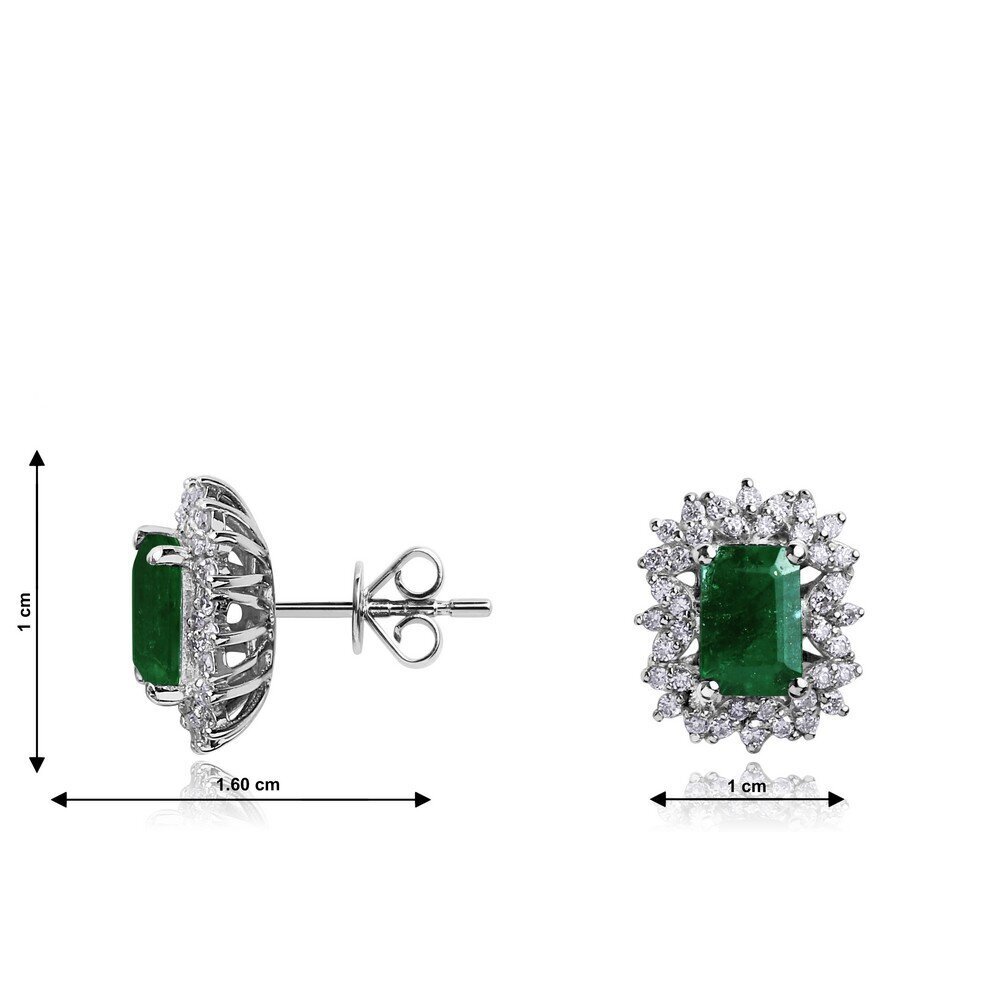1,43 Karat Zümrüt Pırlanta Küpe