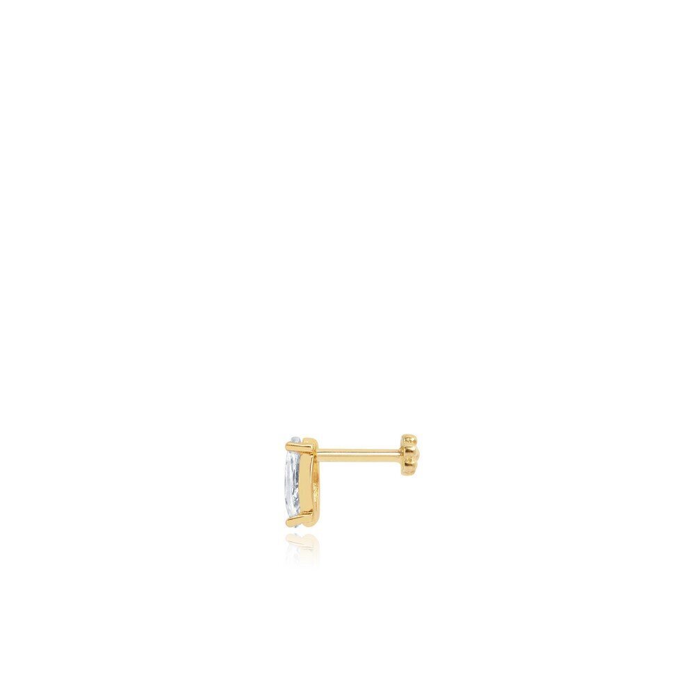 14 Ayar Sarı Altın Taşlı Tragus Piercing