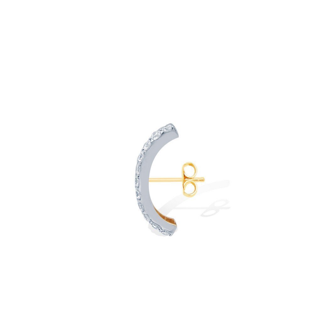 14 Ayar Sarı-Beyaz Altın Earcuff Küpe