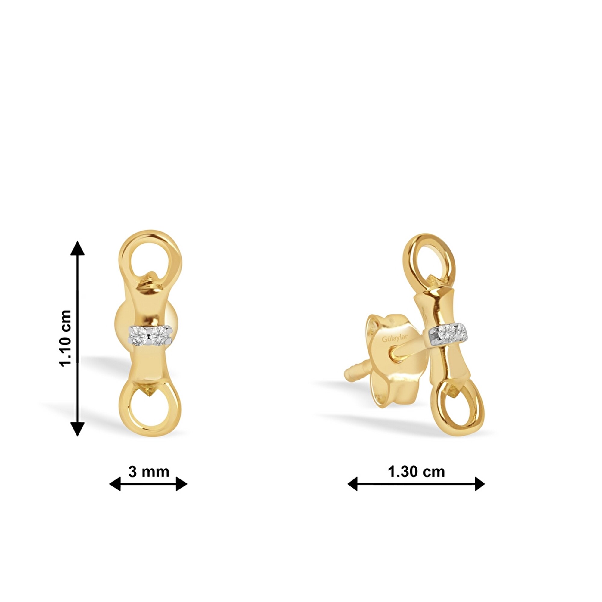 0,02 Karat Pırlanta Minimal Küpe