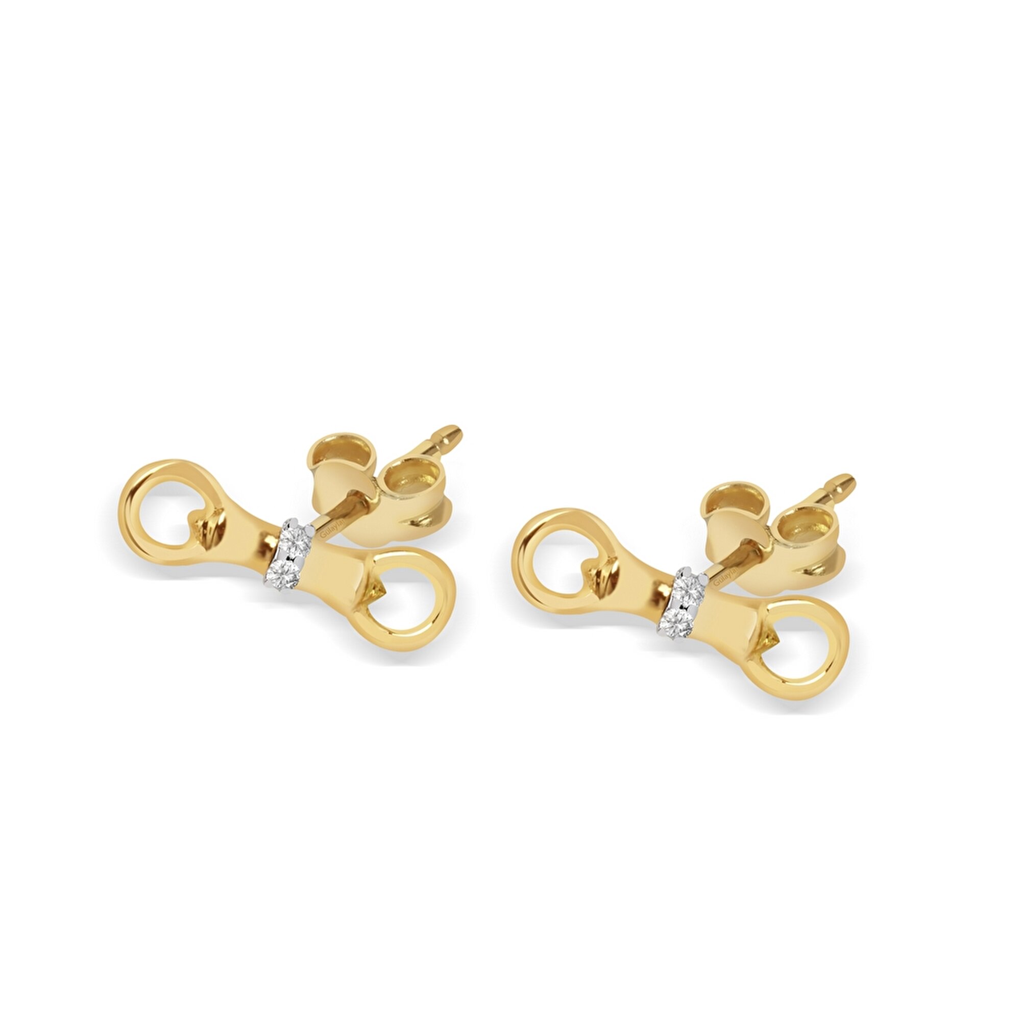 0,02 Karat Pırlanta Minimal Küpe