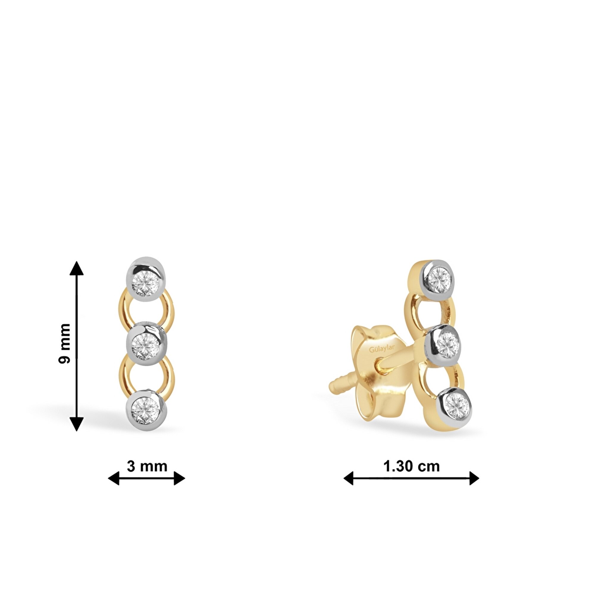 0,07 Karat Pırlanta Minimal Küpe