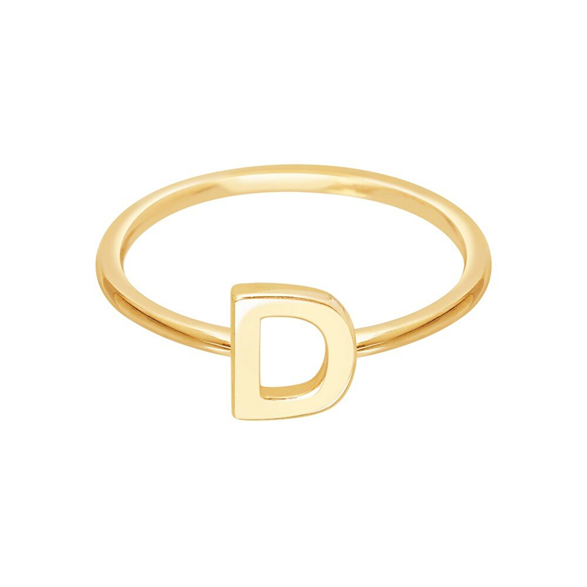 14 Ayar Sarı Altın D Harf Yüzük