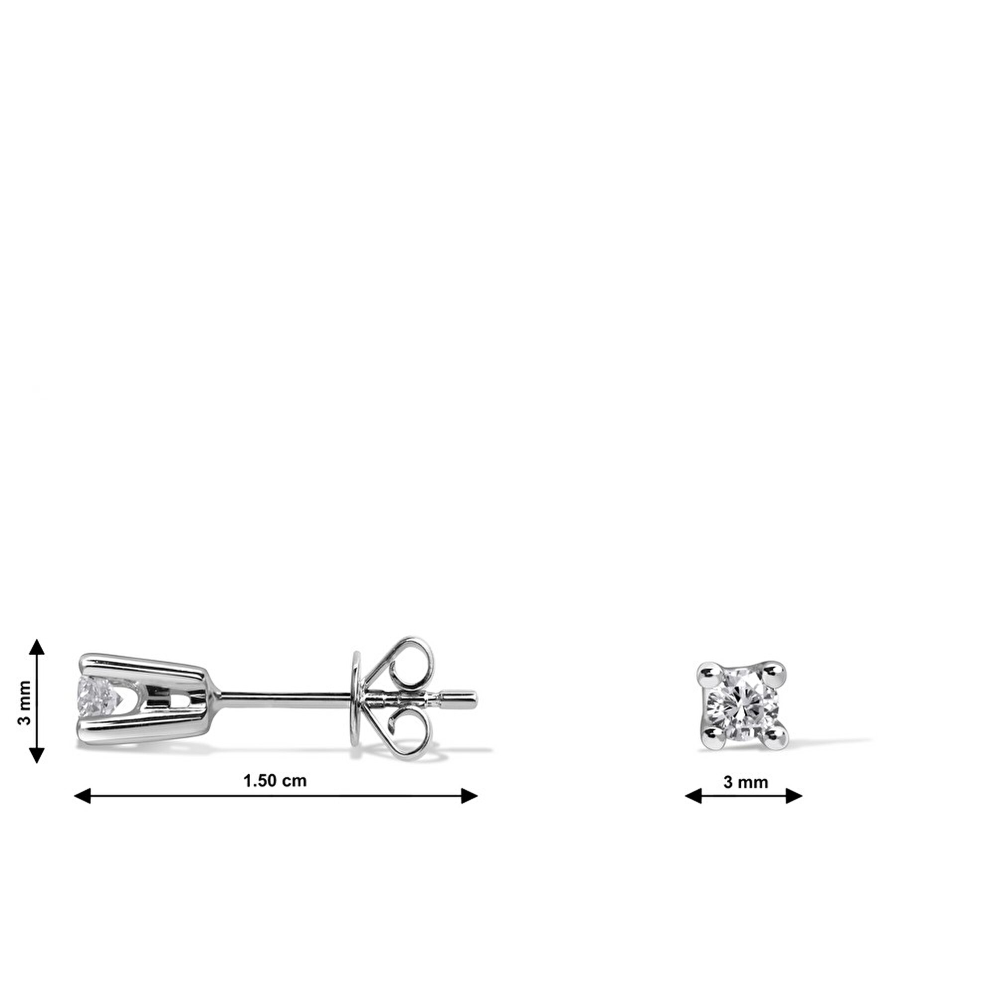 0,11 Karat Tektaş Pırlanta Küpe