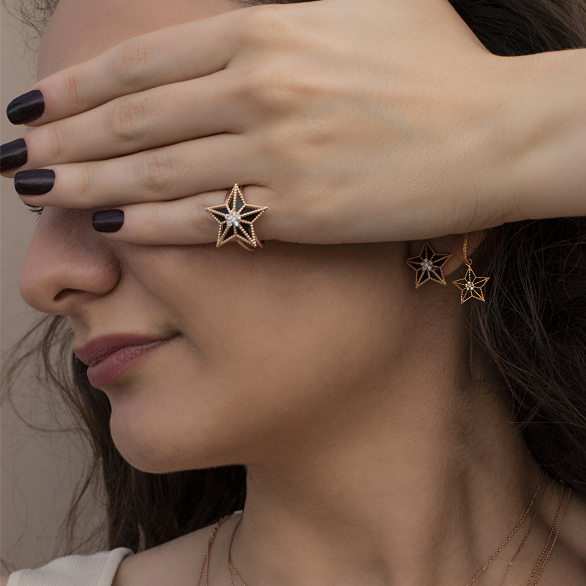 0,12 Karat Trend Pırlanta Yıldız Küpe