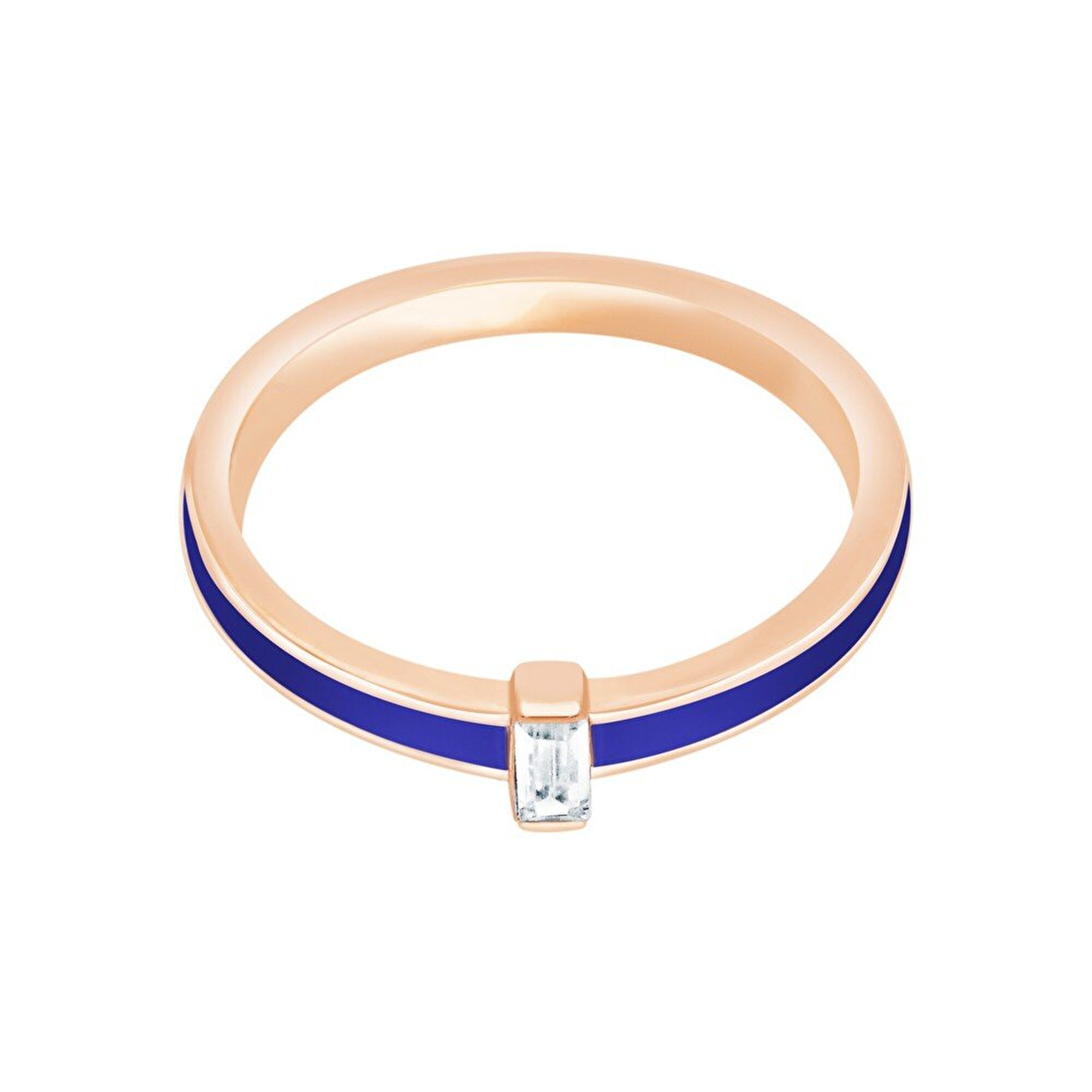 14 Ayar Rose Altın Mavi Mineli Baget Yüzük