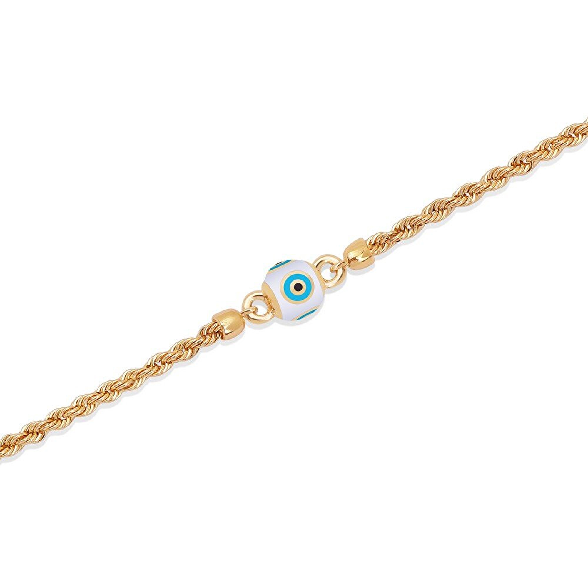 14 Ayar Sarı Altın Nazar Boncuklu Bileklik