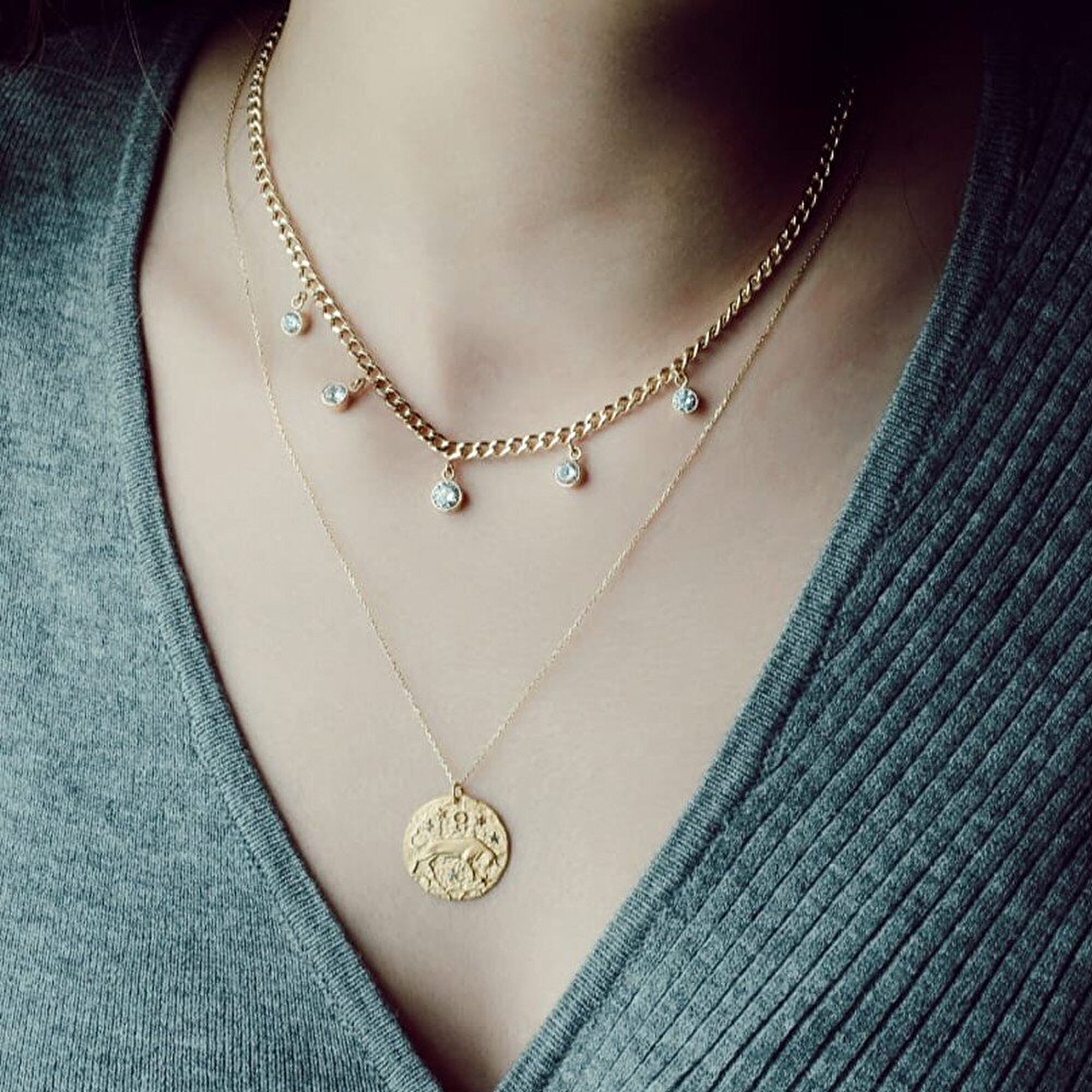 14 Ayar Sarı Altın Trend Choker Kolye