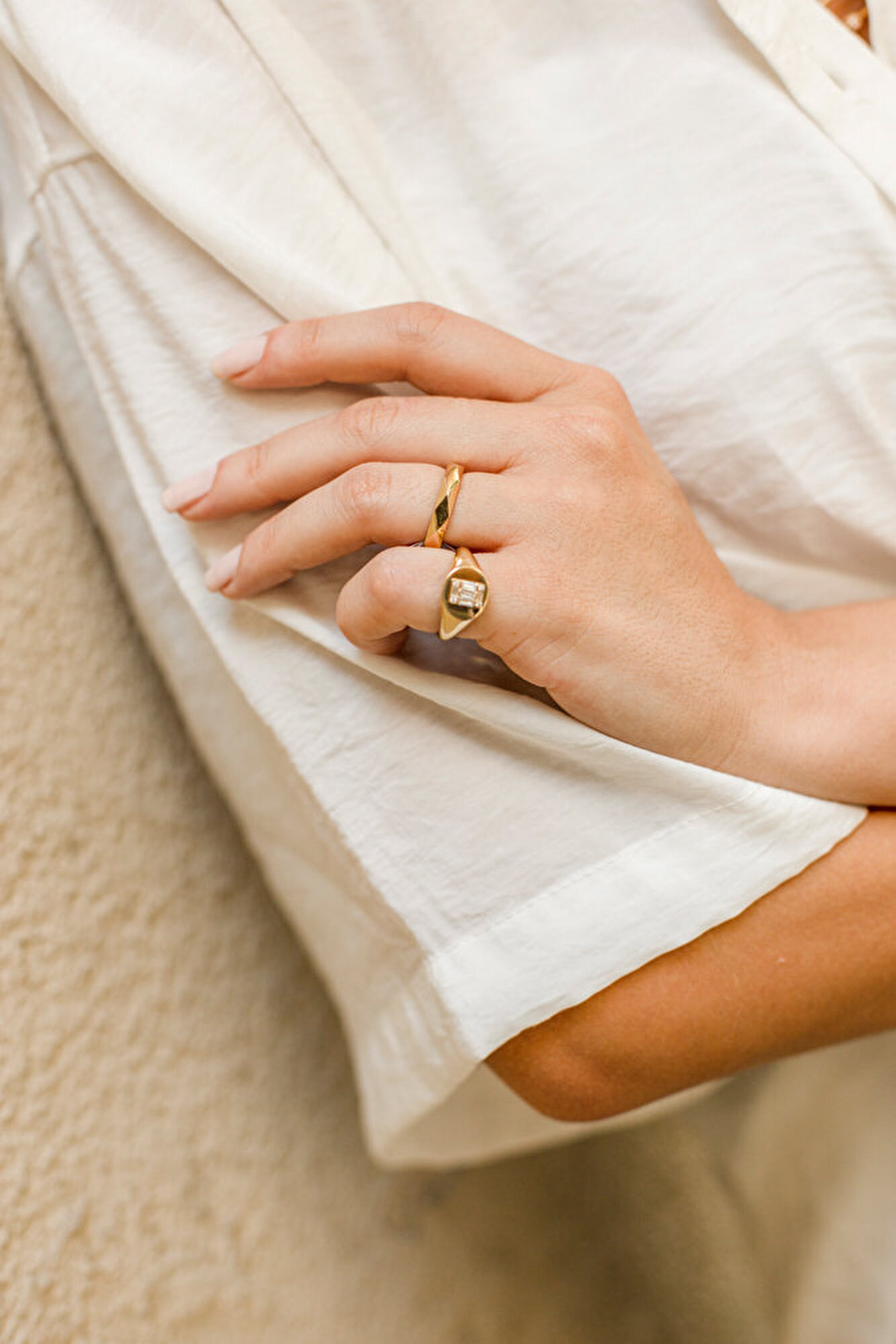 14 Ayar Sarı Altın Trend Prizma Yüzük